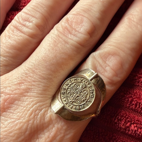 ✝️ Reversible St. Benedict Sterling Silver Ring – 925 Mexico - Picture 9 of 11